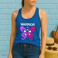 Butterfly Cancer Ribbon Thyroid Cancer Warrior Gift Women's Tank Top thumb 2
