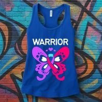 Butterfly Cancer Ribbon Thyroid Cancer Warrior Gift Women's Tank Top thumb 3