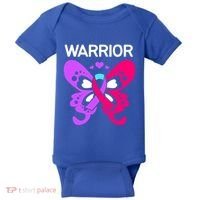 Butterfly Cancer Ribbon Thyroid Cancer Warrior Gift Baby Bodysuit thumb 0