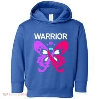 Butterfly Cancer Ribbon Thyroid Cancer Warrior Gift Toddler Hoodie thumb 0