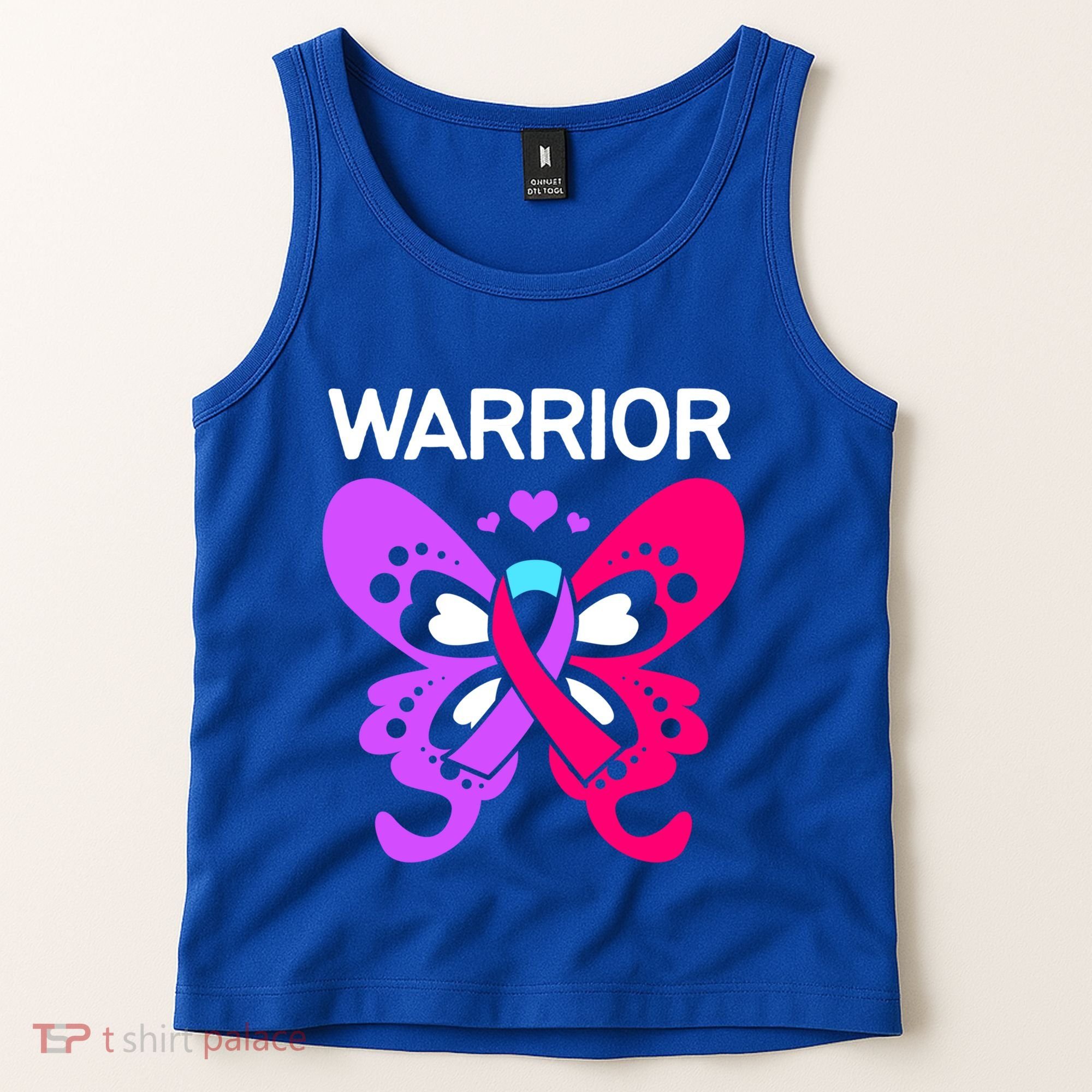 Butterfly Cancer Ribbon Thyroid Cancer Warrior Gift Tank Top