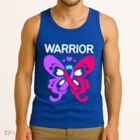 Butterfly Cancer Ribbon Thyroid Cancer Warrior Gift Tank Top thumb 3