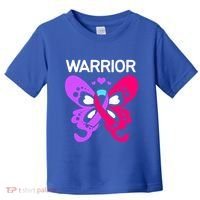 Butterfly Cancer Ribbon Thyroid Cancer Warrior Gift Toddler T-Shirt thumb 0