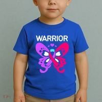 Butterfly Cancer Ribbon Thyroid Cancer Warrior Gift Toddler T-Shirt thumb 2