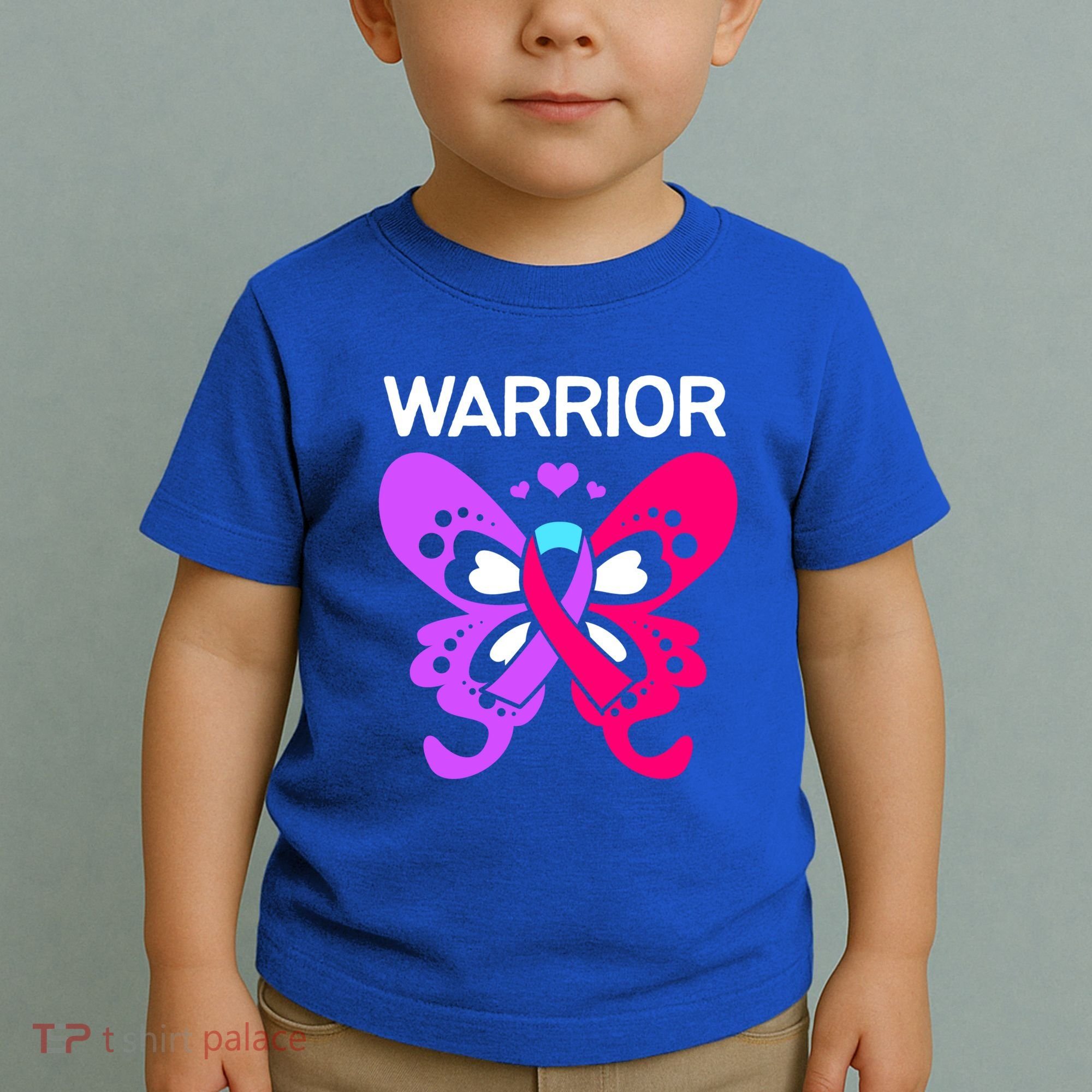 Butterfly Cancer Ribbon Thyroid Cancer Warrior Gift Toddler T-Shirt
