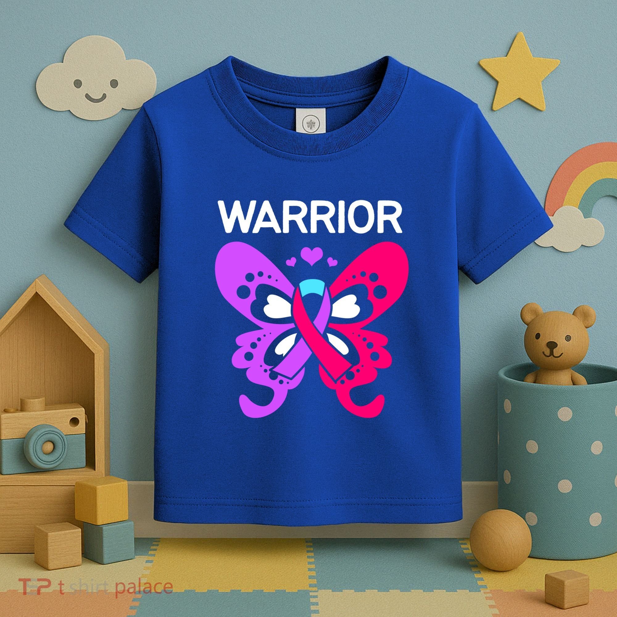 Butterfly Cancer Ribbon Thyroid Cancer Warrior Gift Toddler T-Shirt