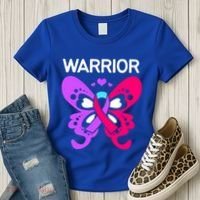 Butterfly Cancer Ribbon Thyroid Cancer Warrior Gift Women's T-Shirt thumb 3