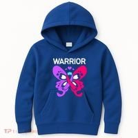 Butterfly Cancer Ribbon Thyroid Cancer Warrior Gift Kids Hoodie thumb 0