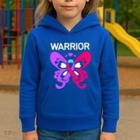 Butterfly Cancer Ribbon Thyroid Cancer Warrior Gift Kids Hoodie thumb 3