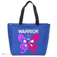 Butterfly Cancer Ribbon Thyroid Cancer Warrior Gift Tote Bag thumb 0
