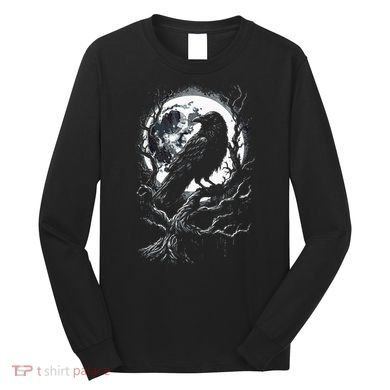 Black Crow Raven Bird Long Sleeve Shirt