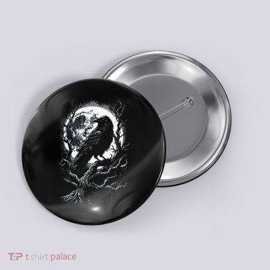 Black Crow Raven Bird Button