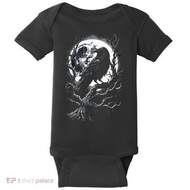 Black Crow Raven Bird Baby Bodysuit