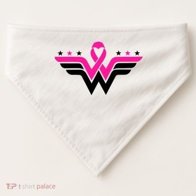 Breast Cancer Ribbon USA-Made Doggie Bandana