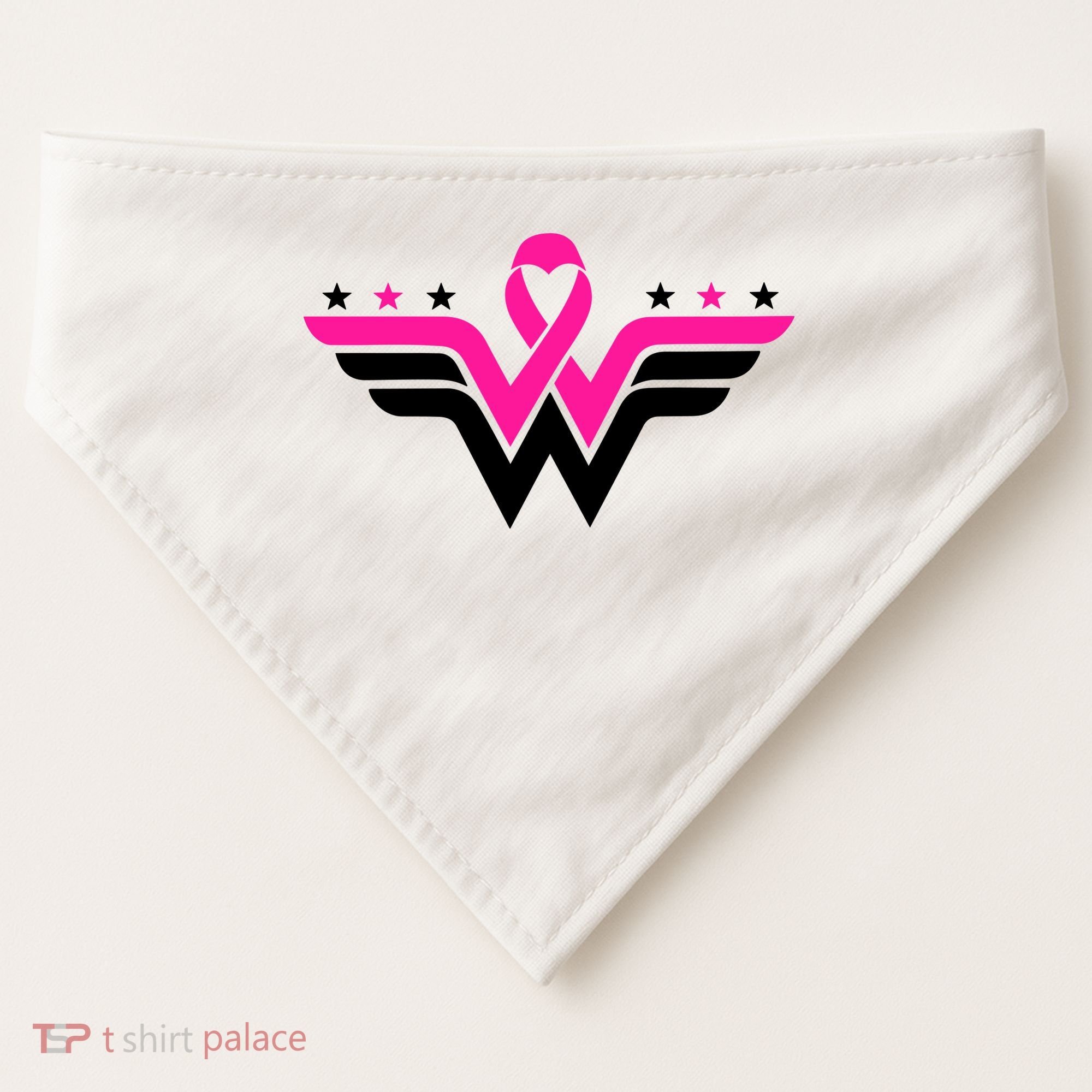 Breast Cancer Ribbon USA-Made Doggie Bandana