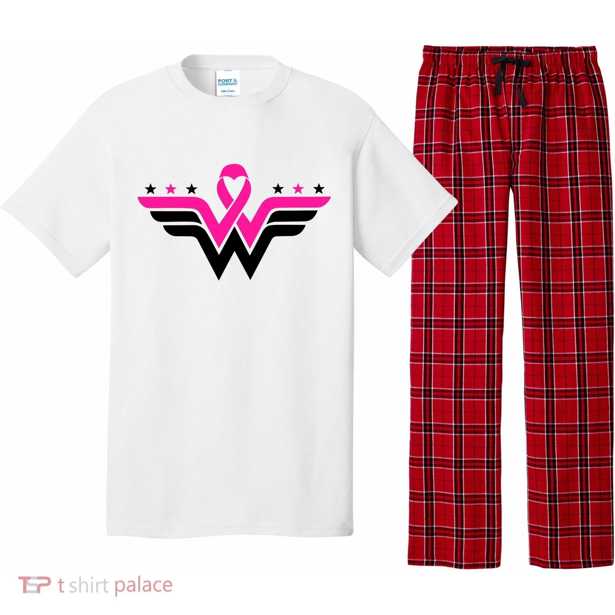 Breast Cancer Ribbon Pajama Set