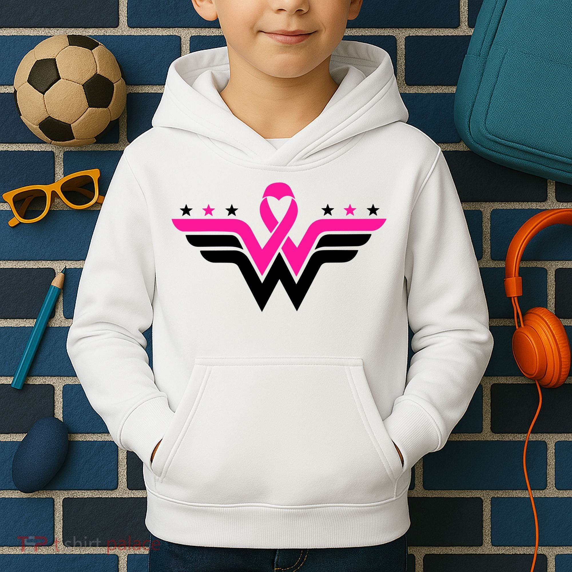 Breast Cancer Ribbon Kids Hoodie
