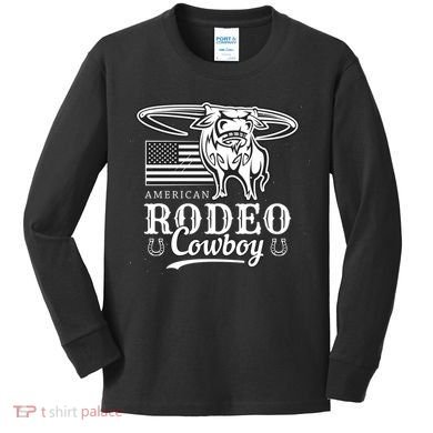 Bull Cowboy Rodeo Kids Long Sleeve Shirt