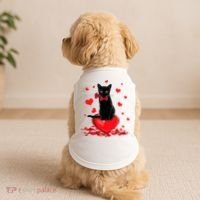 Black Cat Red Rose Valentines Day Doggie Tank thumb 2