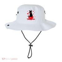 Black Cat Red Rose Valentines Day Bucket Hat thumb 0