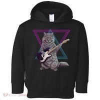 Bass cat Rock kitty on a bass guitar funny player Toddler Hoodie thumb 0