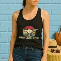 Build Crash Repeat Drone Pilot Quadcopter Faa Certified Women's Tank Top thumb 2