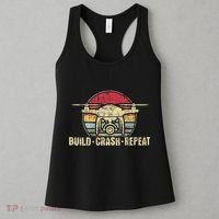 Build Crash Repeat Drone Pilot Quadcopter Faa Certified Women's Tank Top thumb 3
