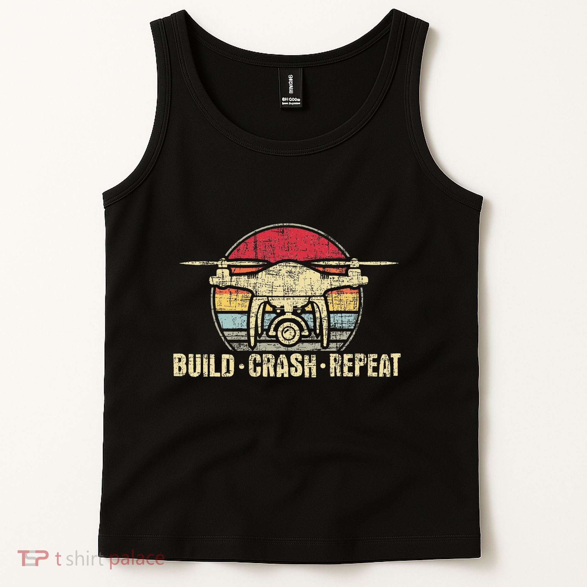 Build Crash Repeat Drone Pilot Quadcopter Faa Certified Tank Top