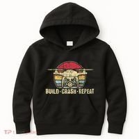 Build Crash Repeat Drone Pilot Quadcopter Faa Certified Kids Hoodie thumb 0