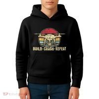 Build Crash Repeat Drone Pilot Quadcopter Faa Certified Kids Hoodie thumb 4