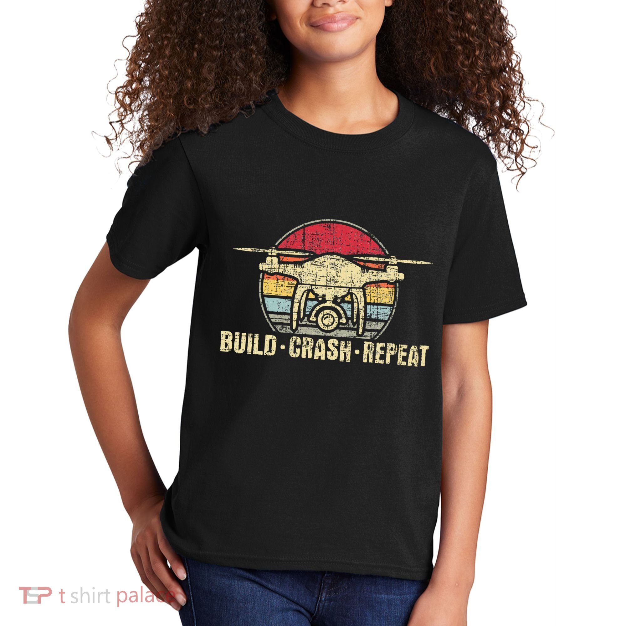 Build Crash Repeat Drone Pilot Quadcopter Faa Certified Kids T-Shirt