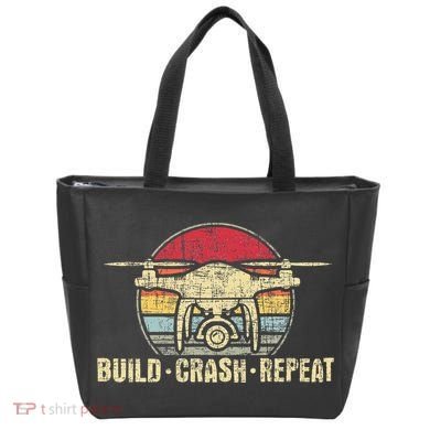 Build Crash Repeat Drone Pilot Quadcopter Faa Certified Tote Bag