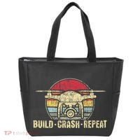Build Crash Repeat Drone Pilot Quadcopter Faa Certified Tote Bag thumb 0