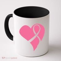 Breast Cancer Ribbon Heart Coffee Mug thumb 0