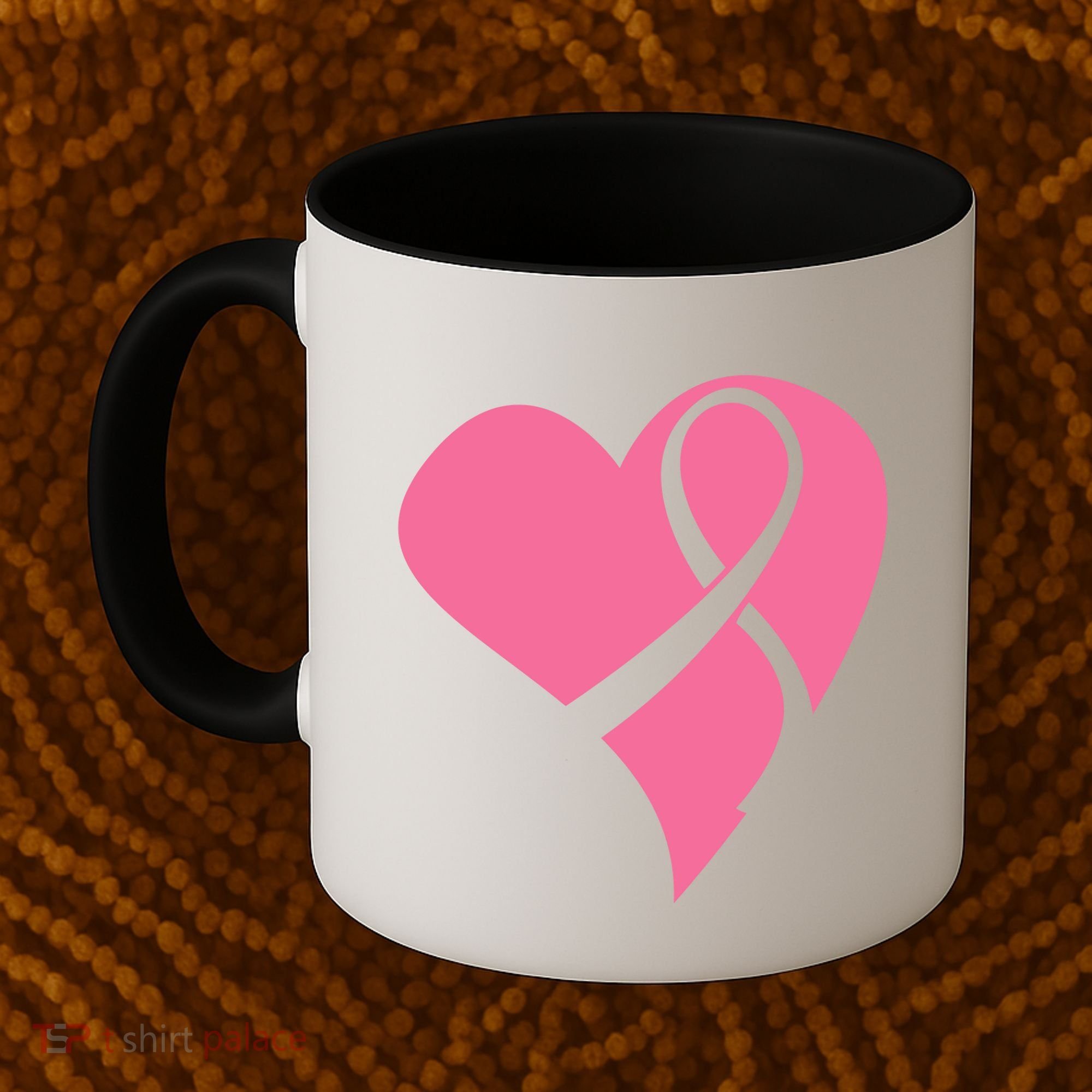 Breast Cancer Ribbon Heart Coffee Mug