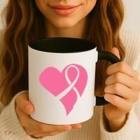 Breast Cancer Ribbon Heart Coffee Mug thumb 3