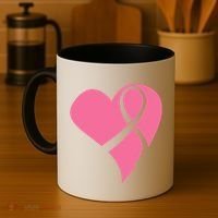 Breast Cancer Ribbon Heart Coffee Mug thumb 4