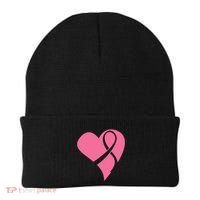 Breast Cancer Ribbon Heart Beanie thumb 0