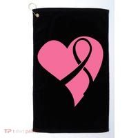 Breast Cancer Ribbon Heart Golf Towel thumb 0
