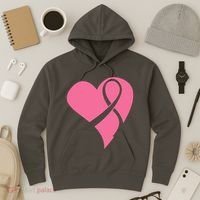 Breast Cancer Ribbon Heart Hoodie thumb 3