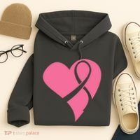 Breast Cancer Ribbon Heart Hoodie thumb 4