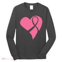 Breast Cancer Ribbon Heart Long Sleeve Shirt thumb 0