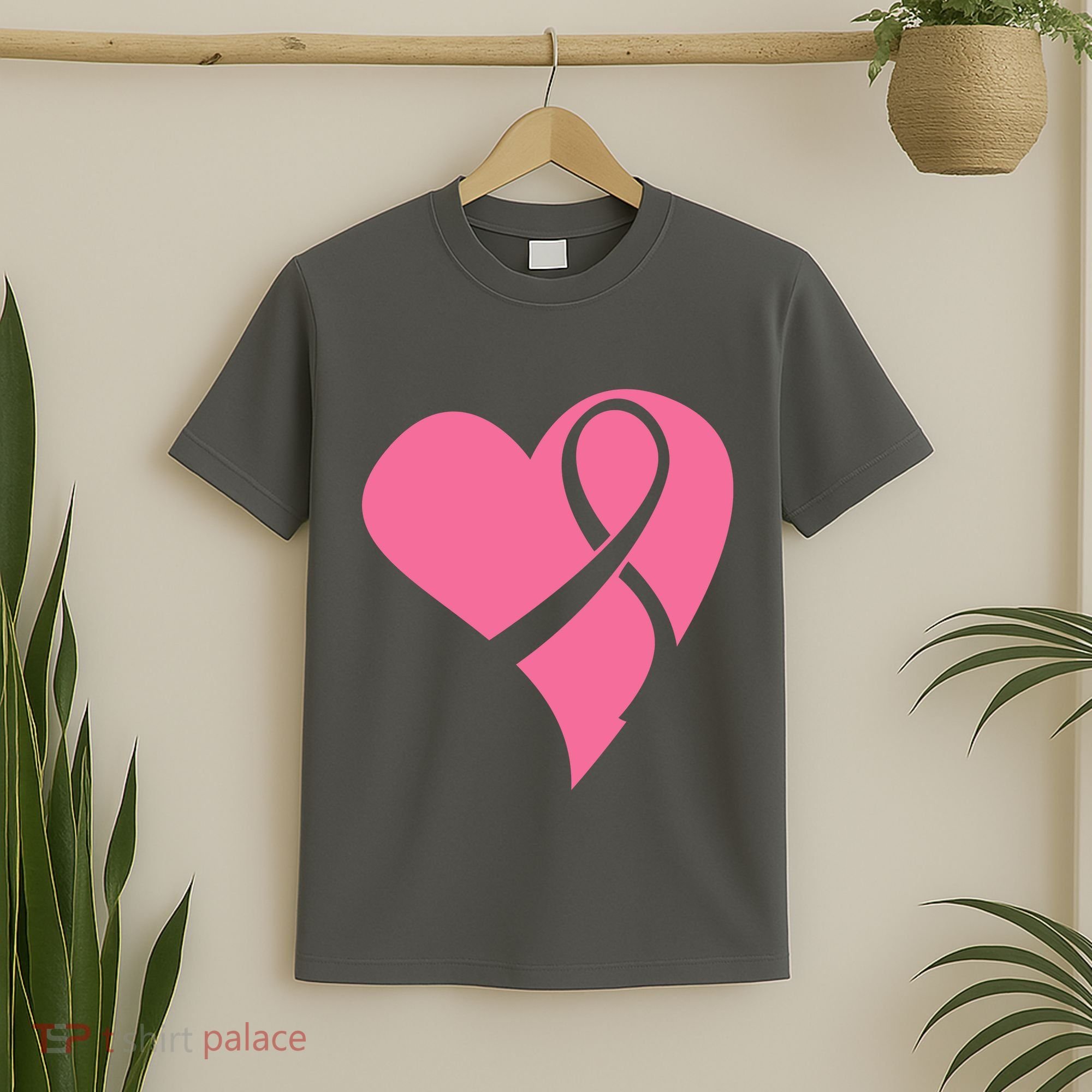 Breast Cancer Ribbon Heart T-Shirt