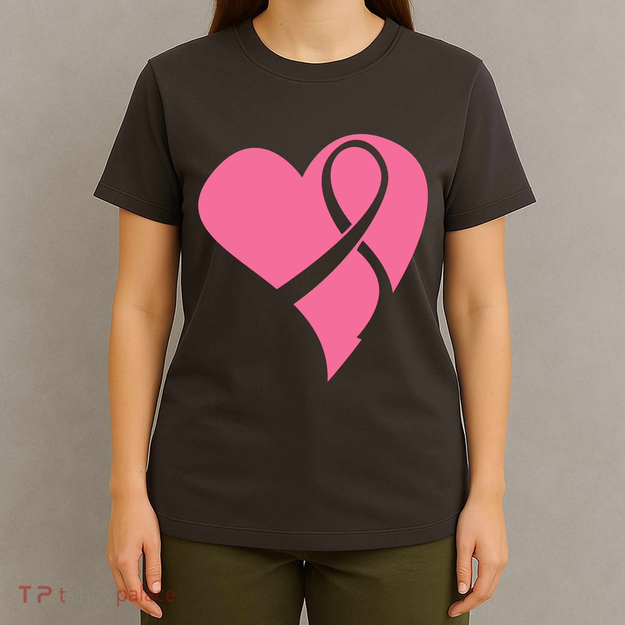 Breast Cancer Ribbon Heart T-Shirt