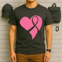Breast Cancer Ribbon Heart T-Shirt thumb 6