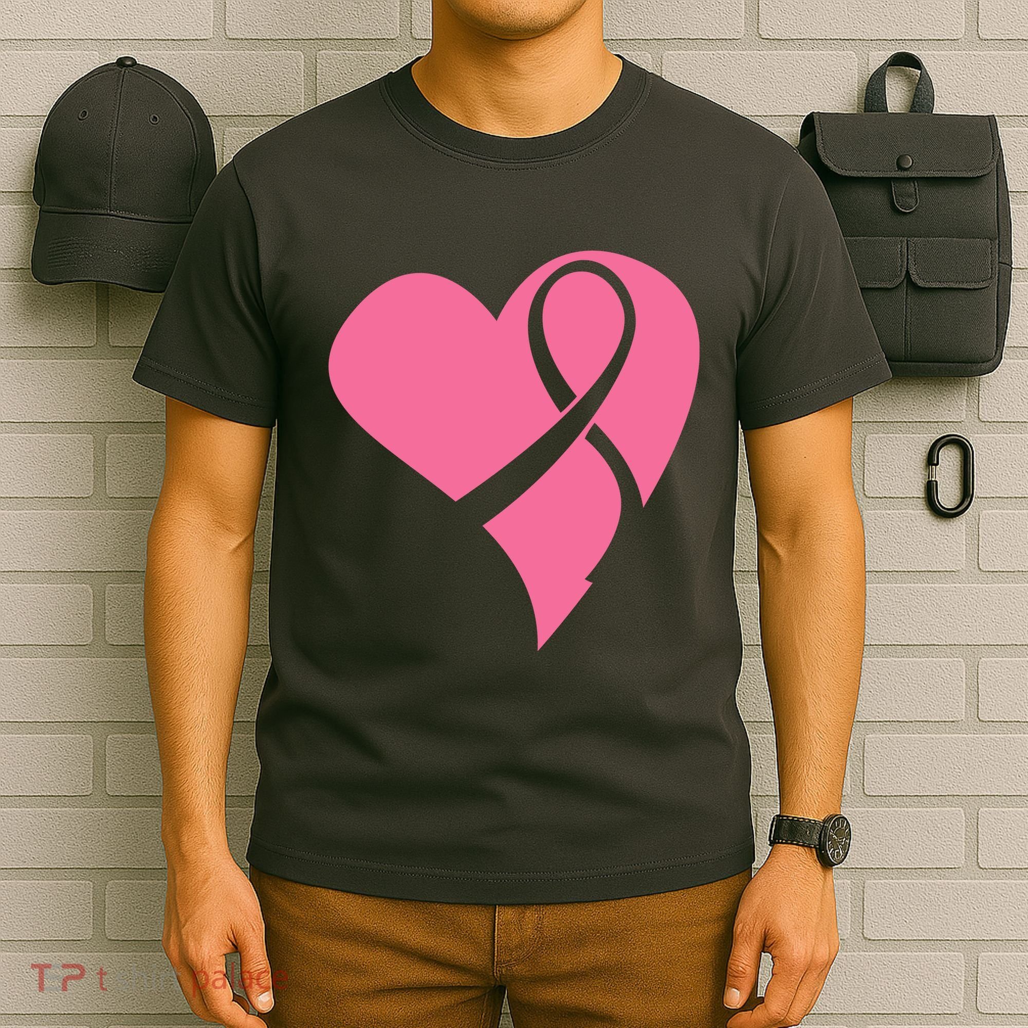 Breast Cancer Ribbon Heart T-Shirt