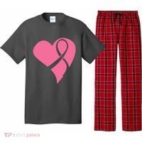Breast Cancer Ribbon Heart Pajama Set thumb 0