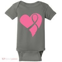 Breast Cancer Ribbon Heart Baby Bodysuit thumb 0