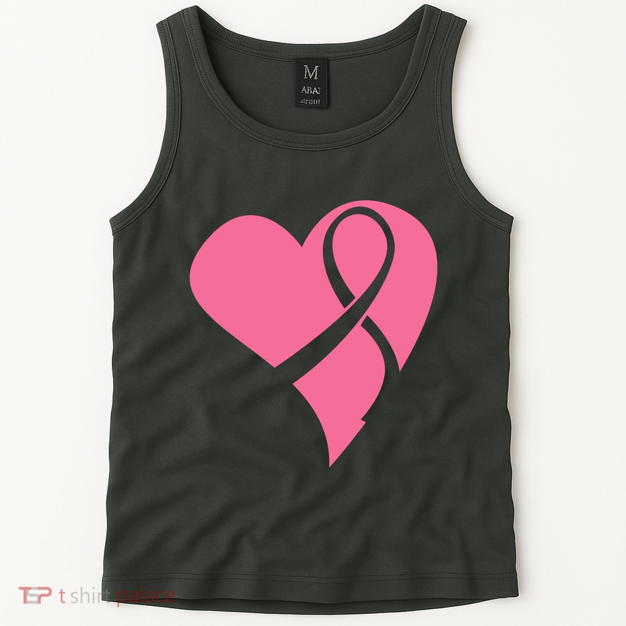 Breast Cancer Ribbon Heart Tank Top