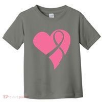 Breast Cancer Ribbon Heart Toddler T-Shirt thumb 0